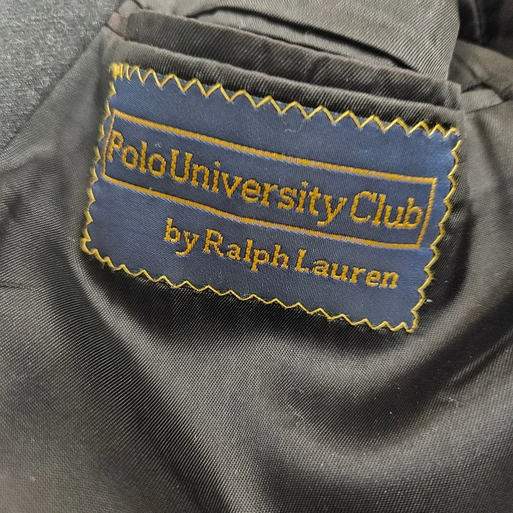 Polo University Club Ralph Lauren Charcoal Grey Virgin Wool Blazer Sport Coat 40